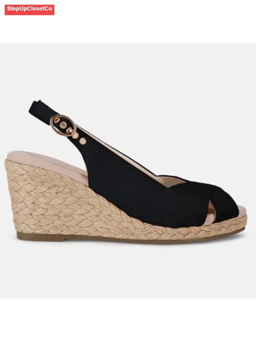 Women's Platform Wedge Sandals Espadrilles Open Toe Slingback Buckle